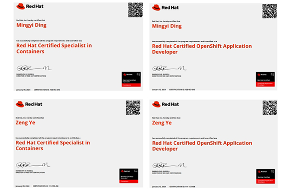 恭喜达内教育讲师荣获红帽Openshift应用开发认证第一人
